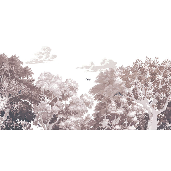 Misty Forest wallpaper-Les Dominotiers-Prune-Non Woven (70 cm)-M2-Selected Wallpapers-Interiors