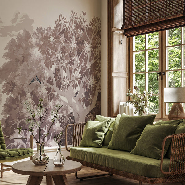 Misty Forest wallpaper-Les Dominotiers-Selected Wallpapers-Interiors