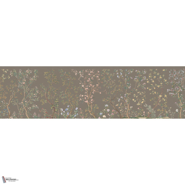 Imperial Garden behang in Charcoal Taupe van Iksel