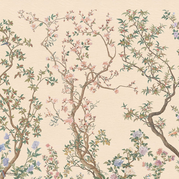 Imperial Garden behang van Iksel — Blush, detail