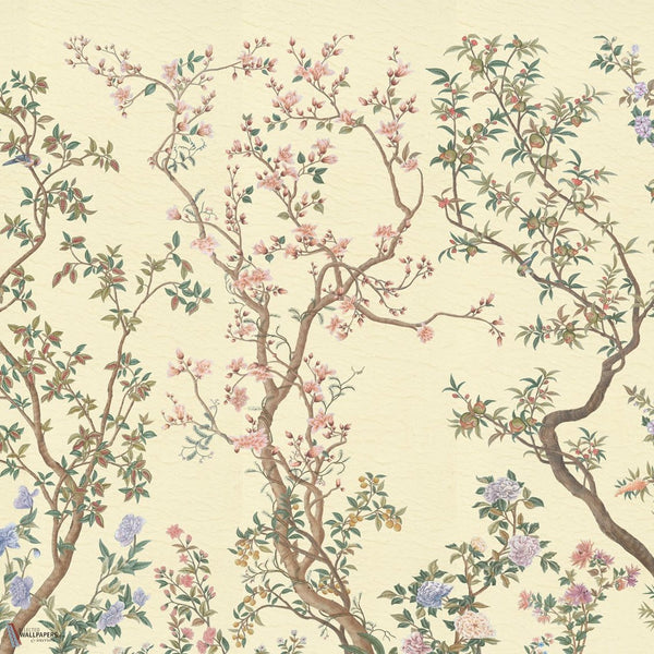 Imperial Garden behang van Iksel — Ivory, detail