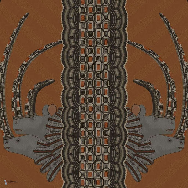 Jabu behang in Soot on Ginger van Cole & Son