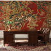 Japanese Cornflowers Red carta da parati di Iksel — sfeerbeeld in een klassiek interieur