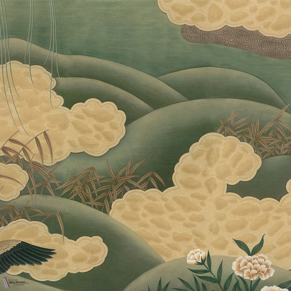 Japanese Cranes behang van Iksel — Original, detail