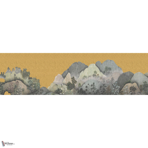 Japanese Mountains wallpaper in Crackled Gold by Iksel