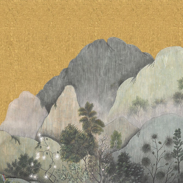 Japanese Mountains wallpaper by Iksel — Crackled Gold, detail
