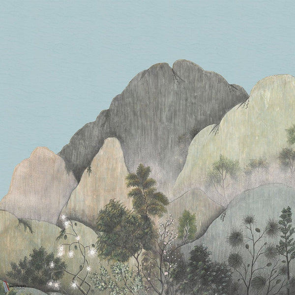 Japanese Mountains wallpaper by Iksel — Frost Blue, detail