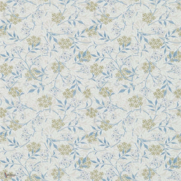 Jasmine wallpaper in Ecru/Woad van Morris & Co