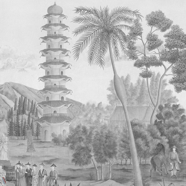 La Fete Chinoise papel pintado de Iksel — Grey Tones, detail