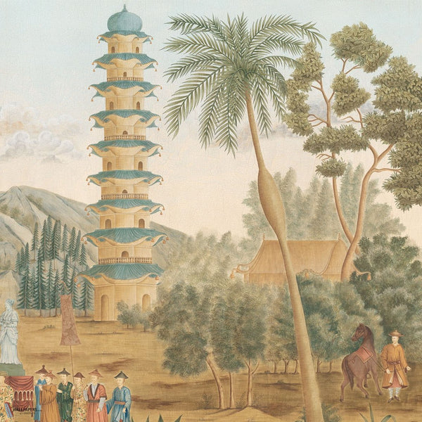La Fete Chinoise papel pintado de Iksel — Multicolor, detail