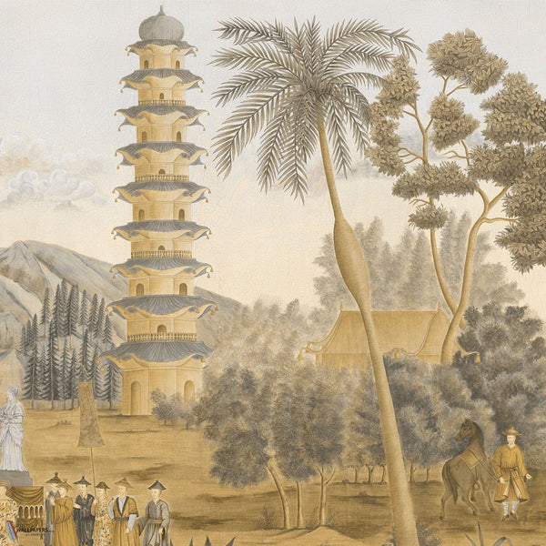 La Fete Chinoise papel pintado de Iksel — Sepia Tones, detail