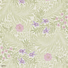 Larkspur wallpaper in Olive/Lilac van Morris & Co