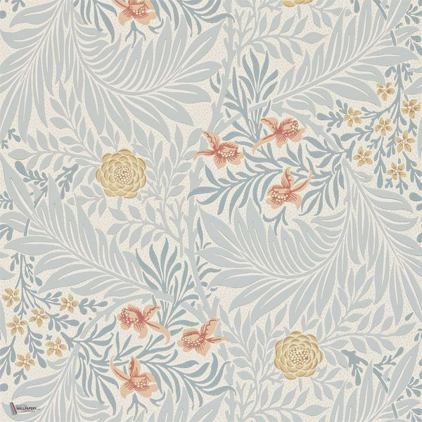 Larkspur wallpaper in Slate/Russet van Morris & Co