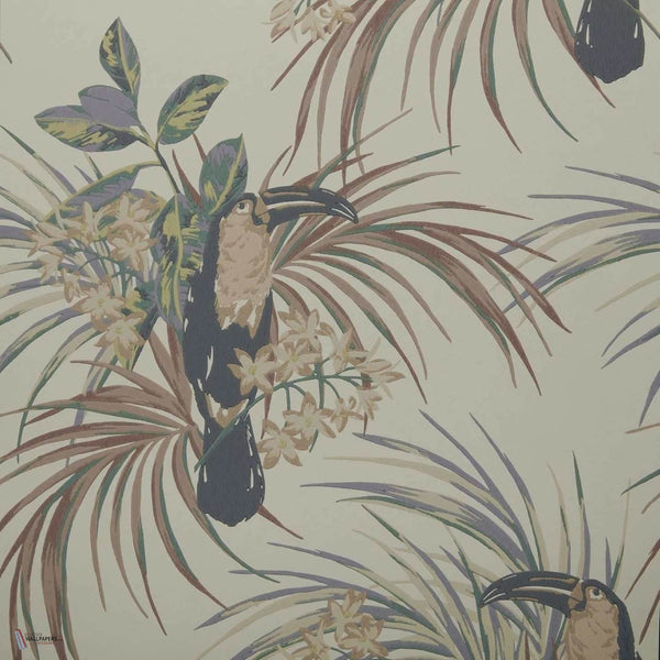 Le Toucan wallpaper in Amber van 1838 wallcoverings