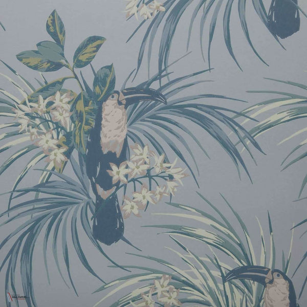 Le Toucan wallpaper in Pale Blue van 1838 wallcoverings