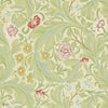 Leicester wallpaper in Green/Coral van Morris & Co
