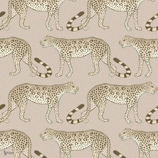 Leopard Walk behang in Safari on Taupe van Cole & Son
