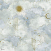 Stars and Monkeys behang in Pale Blue & Gold van Les Dominotiers