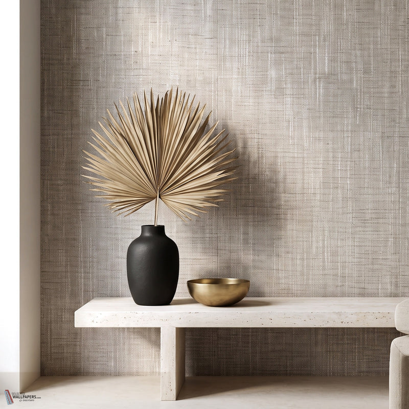 Linen Beige wallpaper in Linen Beige by Greenland — interior