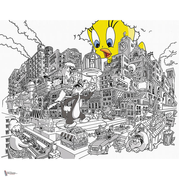 Looney Tunes 212 behang van LondonArt — volledig ontwerp