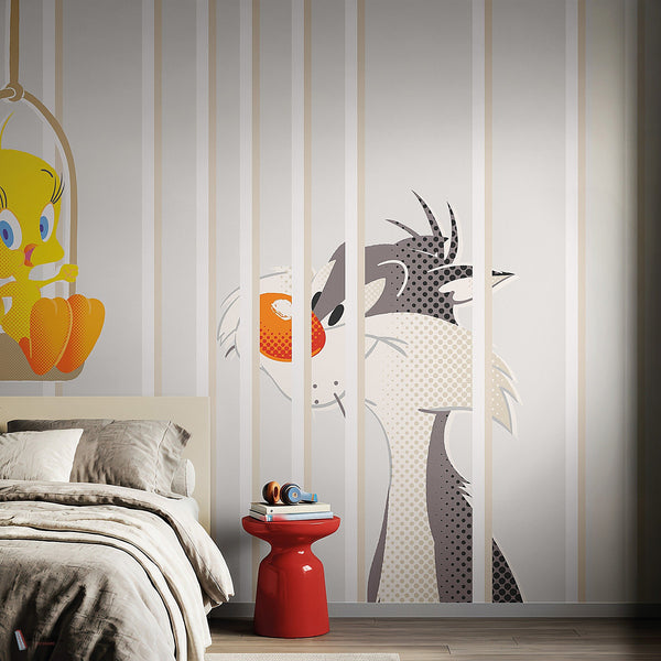 Looney Tunes 217 behang van LondonArt — interieur