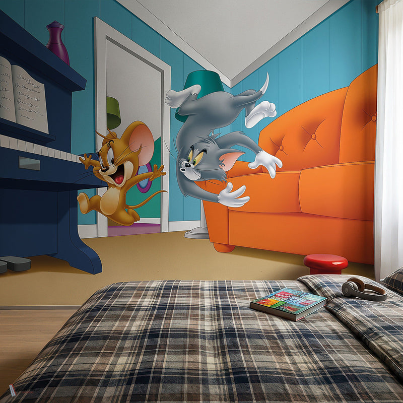 Tom & Jerry 123 behang van LondonArt — interieur