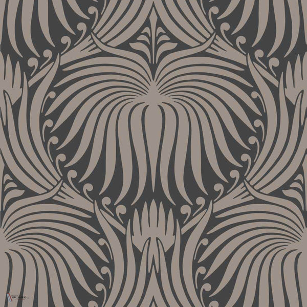 Lotus behang in Black Gray van Farrow & Ball