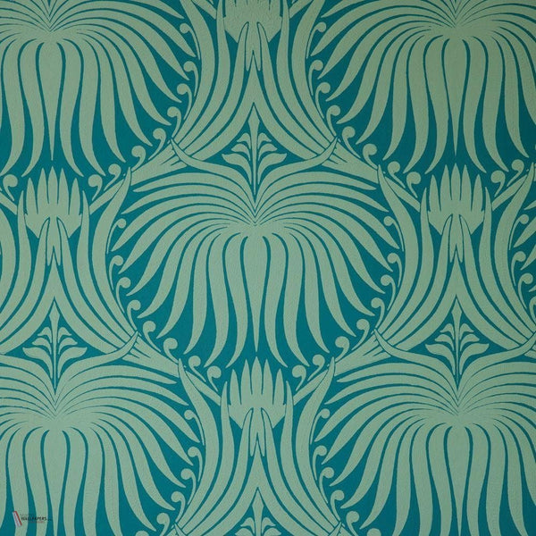 Lotus behang in Green van Farrow & Ball