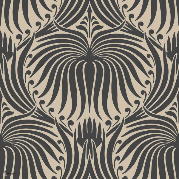 Lotus behang in Off Black van Farrow & Ball