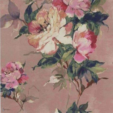 Madama Butterfly wallpaper in Coral van 1838 wallcoverings