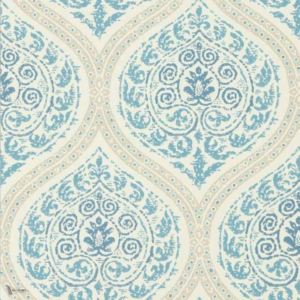 Madurai Tapete in Indigo van Sanderson