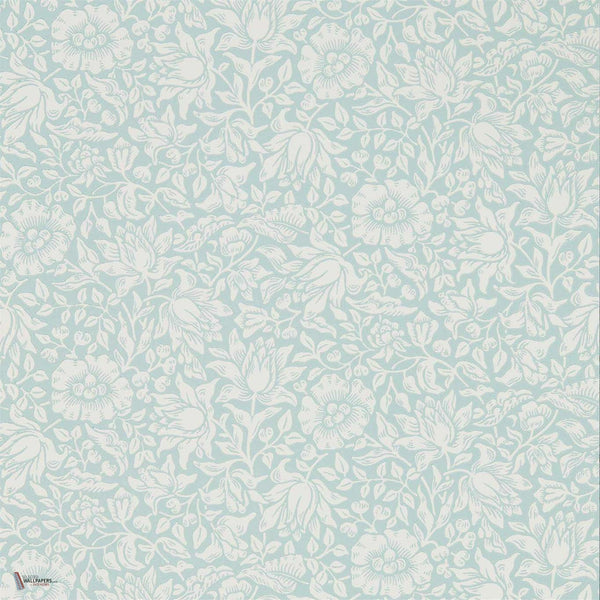 Mallow wallpaper in Chalk Duck Egg van Morris & Co