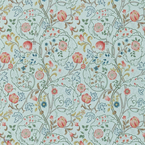 Mary Isobel wallpaper in Silk Blue/Pink van Morris & Co