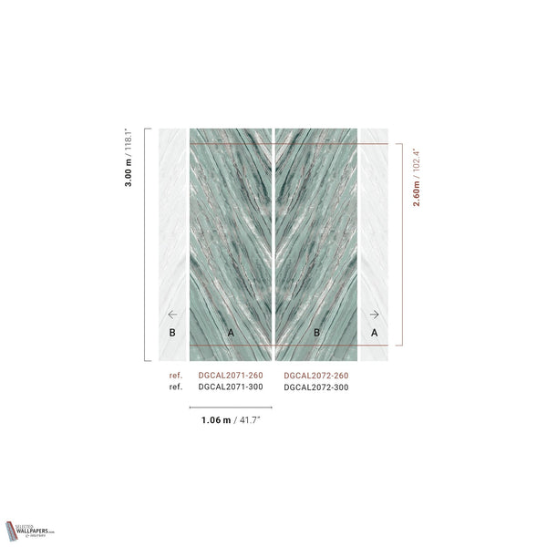 Orobico papier peint en Teal de Masureel