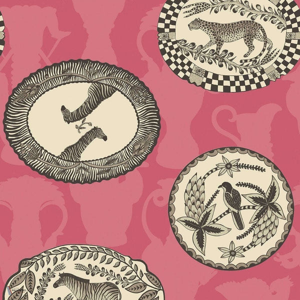 Matrinah behang in Soot & Fuchsia van Cole & Son