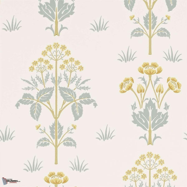 Meadow Sweet wallpaper in Gold/Slate van Morris & Co
