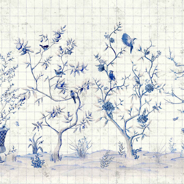Meihua behang in Blue Spirulina van Coordonne