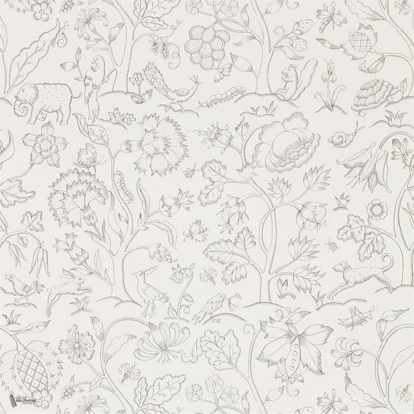 Middlemore wallpaper in Chalk Charcoal van Morris & Co