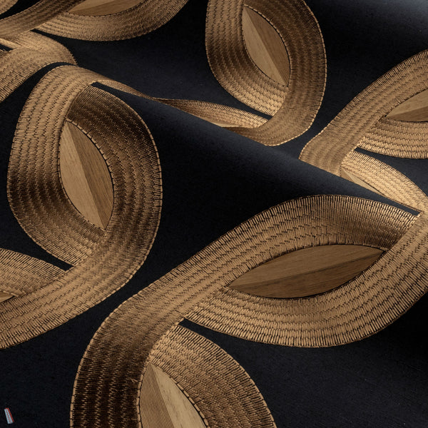 Mimbeau wallpaper in Noir Mordore by Casamance