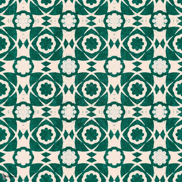 Aegan Tiles papier peint en Ultramarine Green de Mind the Gap