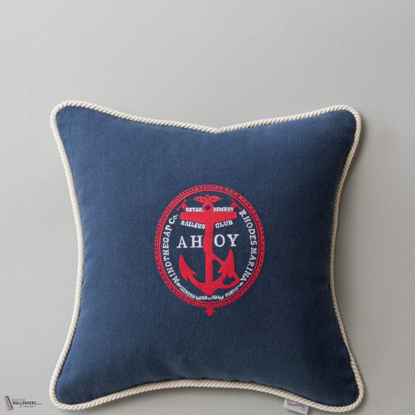 Ahoy! cushion in Navy/Red by Mind the Gap