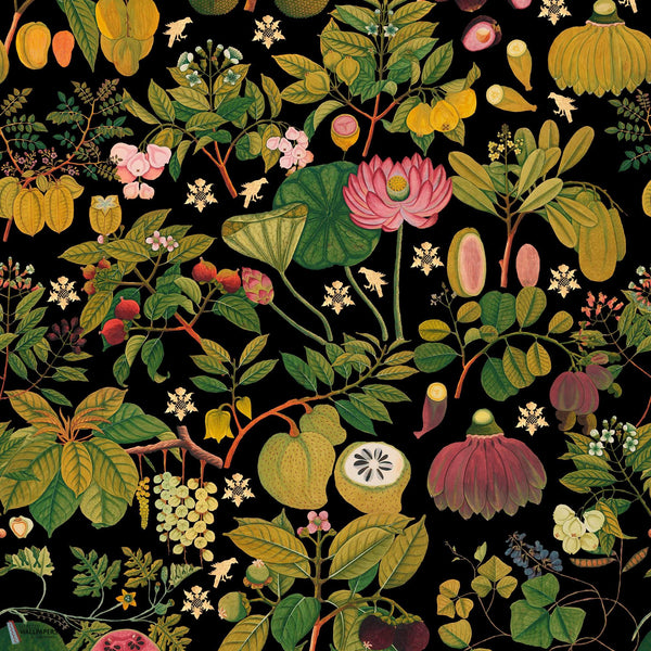 Asian Fruits and Flowers papier peint en Antraciet de Mind the Gap