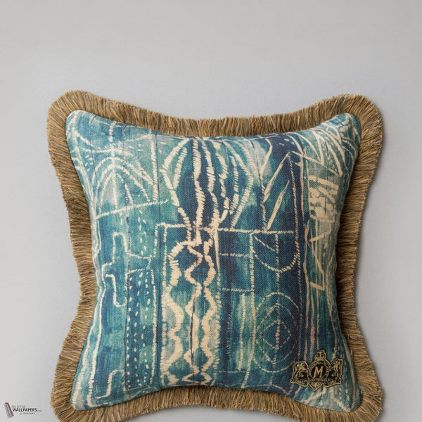Bamileke Kissen in Teal/Cream von Mind the Gap