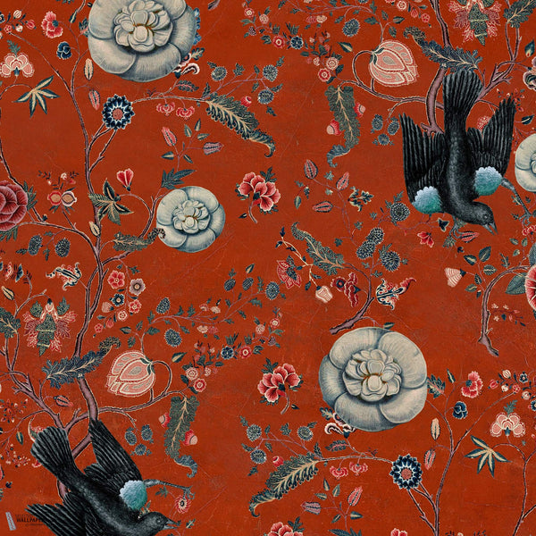 Black Bird Tapete in Rood von Mind the Gap