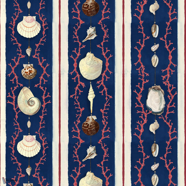 Coquillage papier peint en Blue de Mind the Gap