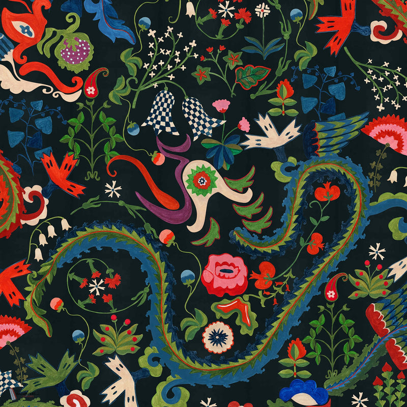 Dragon Flower wallpaper in Black by Mind the Gap