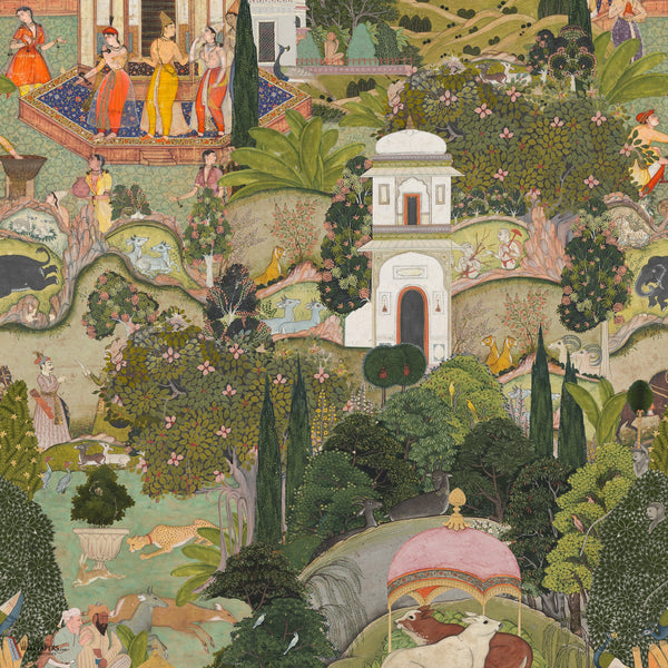 Gardens of Jaipur papier peint en Multicolor de Mind the Gap