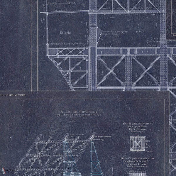 Grand Eiffel papier peint en Blauw de Mind the Gap