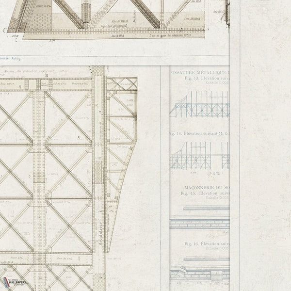 Grand Eiffel papier peint en Zwart/Wit de Mind the Gap