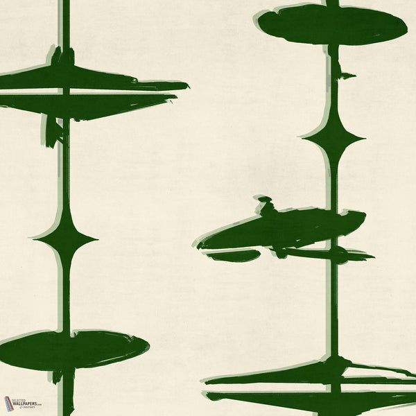 Hi Hats papel pintado en Green de Mind the Gap